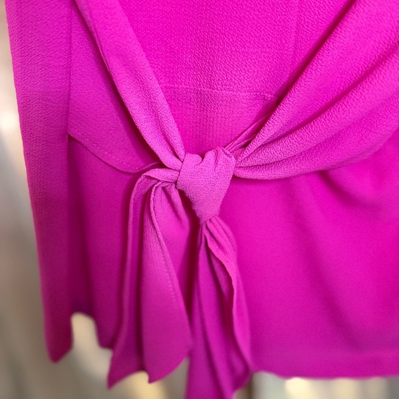 Gibson Fuchsia Tie Front Top Blouse NWT SZ XS - Picture 7 of 10